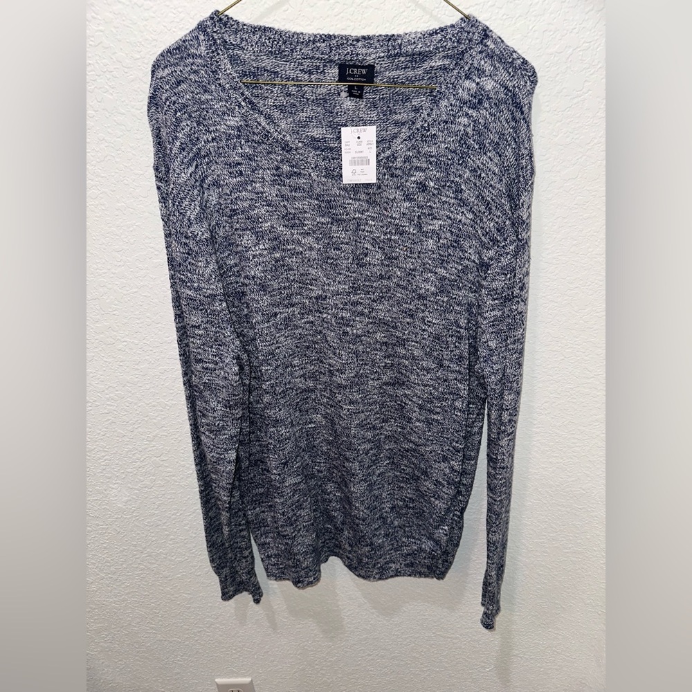 J. Crew Blue and White Crewneck Sweater (NWT)